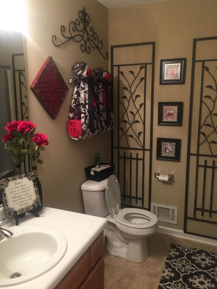 Red and Brown Bathroom Decor Luxury Red and Black Bathroom Deco Interiores En 2019