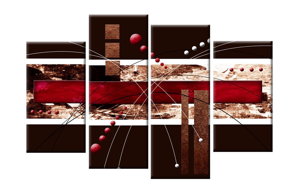 Red and Brown Wall Decor Unique Red Brown Abstract Canvas 4 Panel Wall Art Split Pictures 4 Panel 40 Rdy 2 Hang