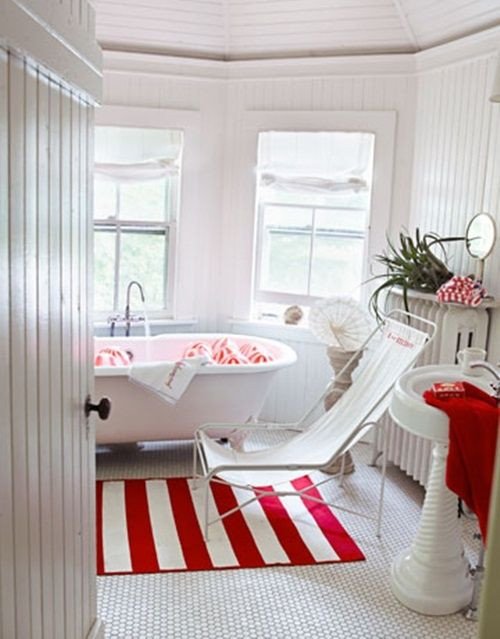 Red and White Bathroom Decor Lovely Red and White Country Cottage Bathroom 39 Cool and Bold Red Bathroom Design Ideas