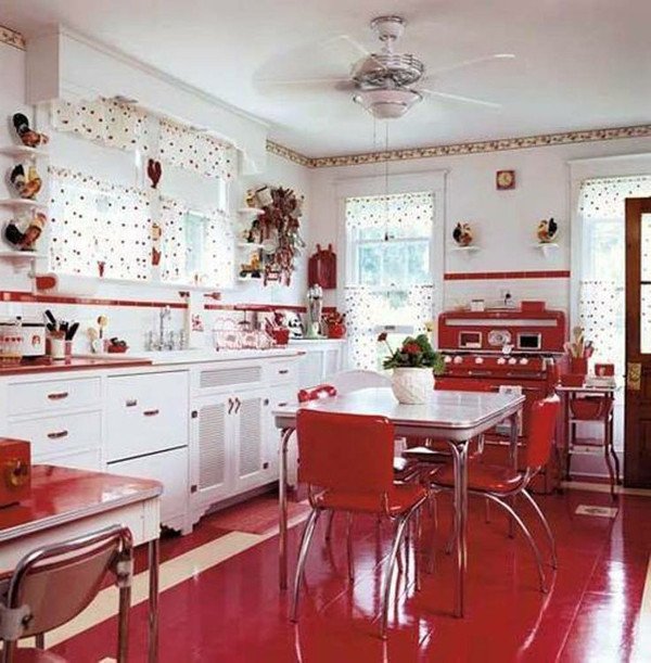 Red and White Kitchen Decor Fresh 25 Inspiring Retro Kitchen Designs