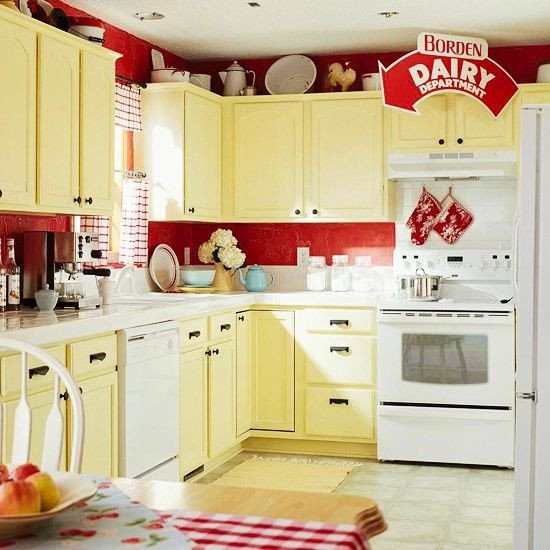 Red and Yellow Kitchen Decor Beautiful Yellow Red Vintage Kitchen