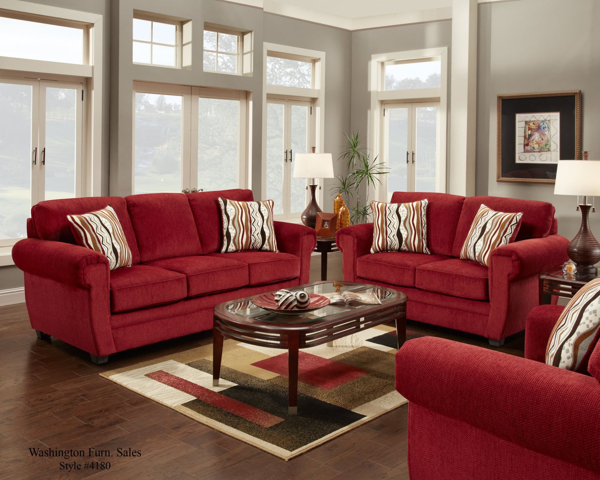 Red Couch Living Room Decor New 4180 Washington Samson Red sofa and Loveseat