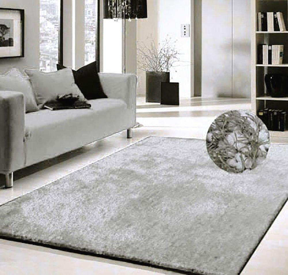 Rugs Contemporary Living Room Beautiful Modern Contemporary Shaggy area Rug 5 X7 Silver solid Shag Rug Living Room