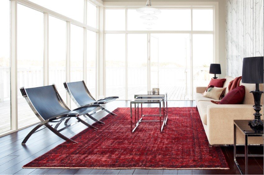 Rugs Contemporary Living Room Beautiful Overdyed and Persian Rugs Home Designs