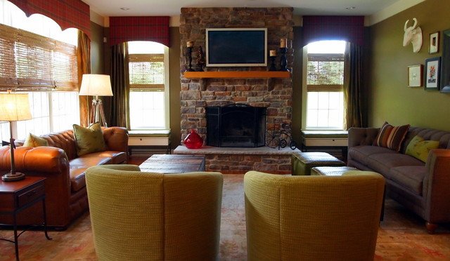 Rustic Traditional Living Room Awesome Warm and Rustic Family Room Traditional Living Room Philadelphia by Shoshana Gosselin