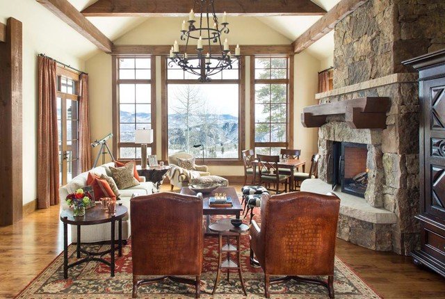 Rustic Traditional Living Room Elegant Mountain Traditional Rustic Living Room Denver by Slifer Designs