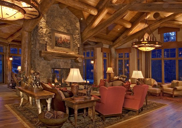 Rustic Traditional Living Room Lovely Rustic Log Home Traditional Living Room Denver by 186 Lighting Design Group Gregg Mackell