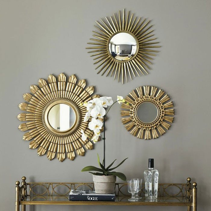 Small Mirrors for Wall Decor Elegant Mirrors Stunning Set Three Round Wall Mirror Sets Decorative Decoration Square Small Framed 3