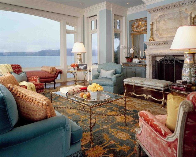 Southern Traditional Living Room Elegant Seacliff southern Traditional Living Room San Francisco by Kendall Wilkinson Design