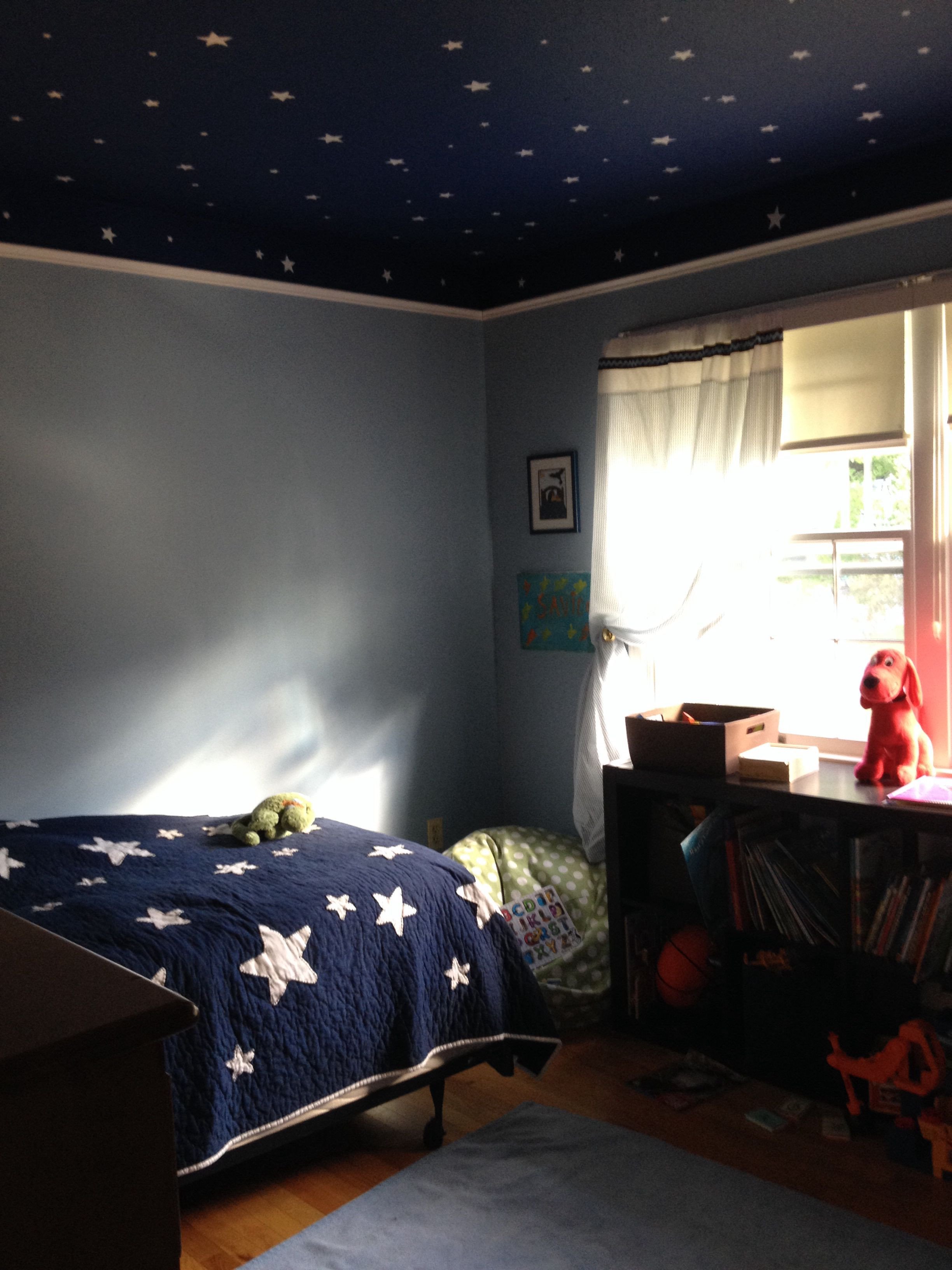 Space Room Decor for Kids New 4 Year Old Space Room I Love the Walls and Ceiling Space themed Room In 2019