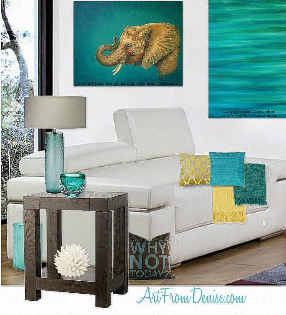 Teal and Brown Home Decor Beautiful Teal Decor Turquoise and orange Yellow From Artfromdenise