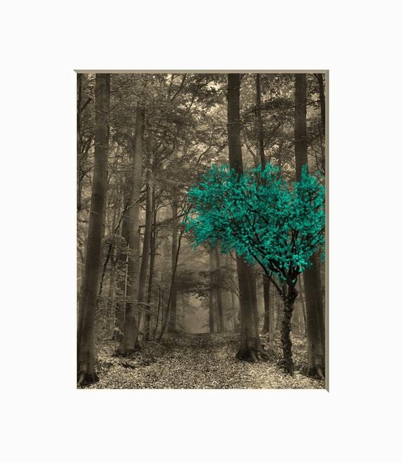 Teal and Brown Home Decor Elegant Teal Brown Wall Teal Decor forest Trees Teal Brown