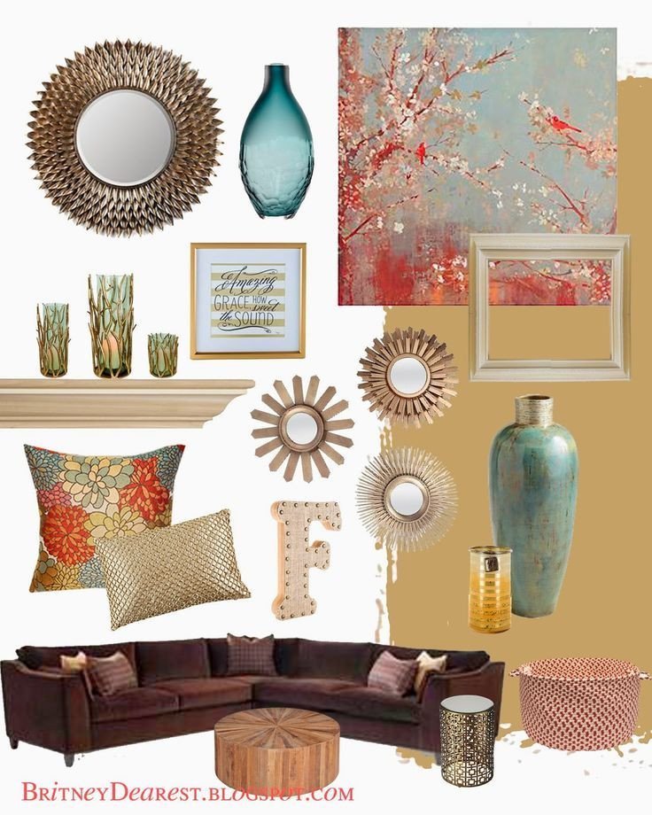 Teal and Brown Home Decor Inspirational Living Room Style Ideas Home Interior Mood Board Home Decor Tan Red Blue Teal Coral