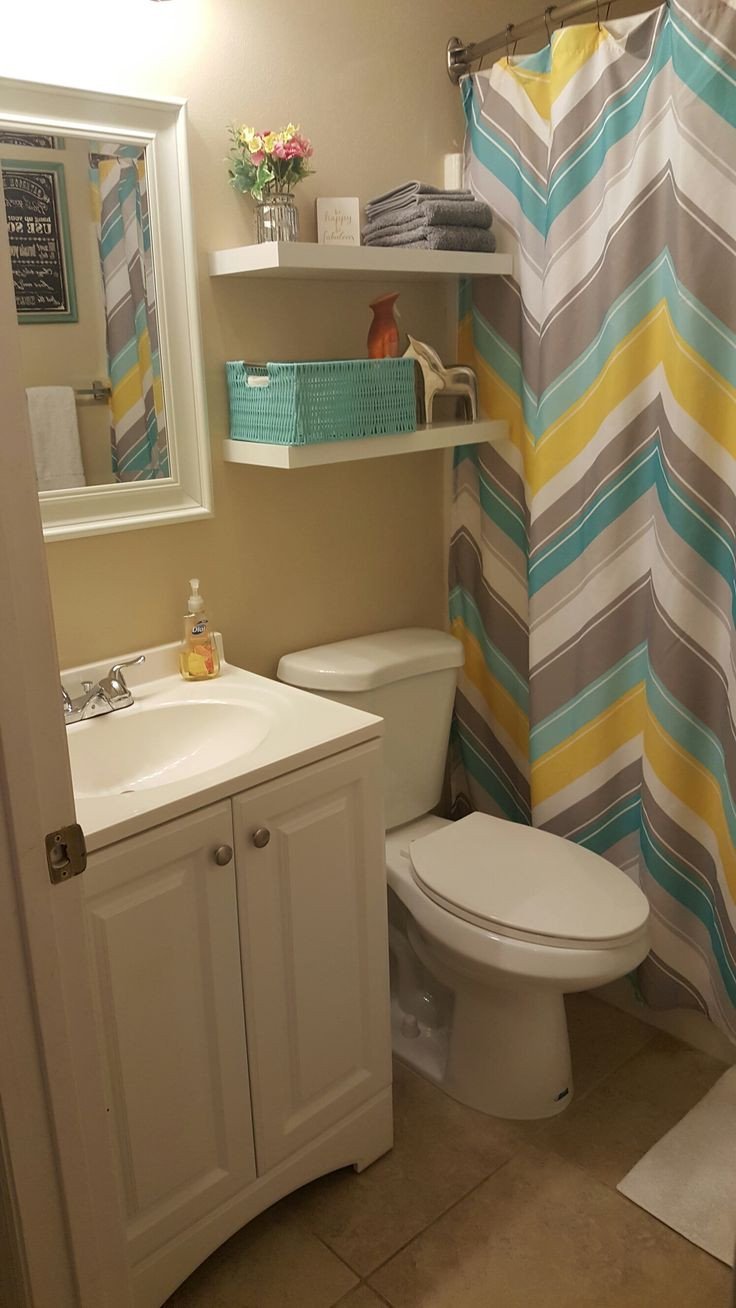 Teal and Gray Bathroom Decor New Small Bathroom Update Less Than $100 Lowe S and Hobby Lobby Yellow Teal and Gray Bathroom