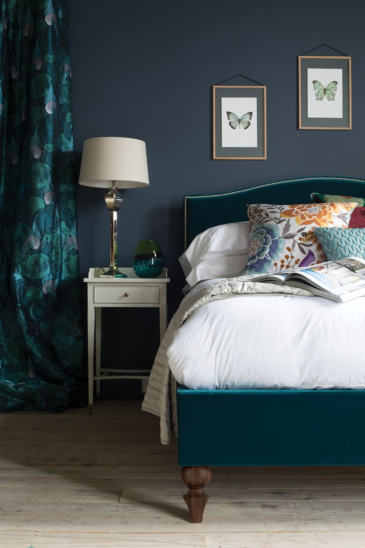 Teal and Gray Bedroom Decor Fresh Teal and Dark Grey the Richmond Bed by and so to Bed In Teal Velvet Featuring Missoni Home