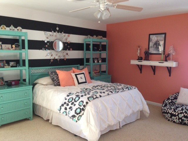 Teal and Gray Bedroom Decor Unique Girl S Teal &amp; Coral Bedroom