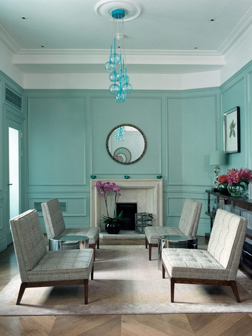 Traditional Blue Living Room Inspirational Traditional Blue Green Living Room In Midcentury Style