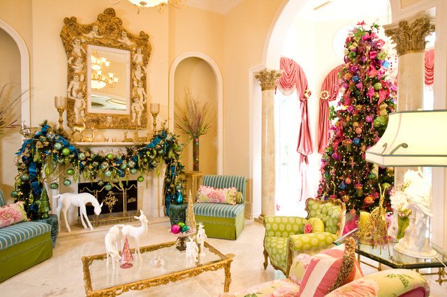 Traditional Christmas Living Room Luxury Christmas Interior Traditional Living Room Houston by Regina Gust Designs