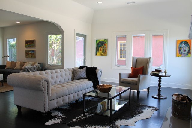 Traditional Eclectic Living Room New Modern Art In A Traditional Living Room Eclectic Living Room Los Angeles by Madison