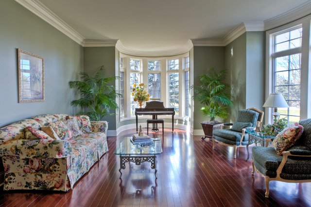 Traditional Green Living Room New Green Acres Residence Traditional Living Room Chicago by Derrick Architecture