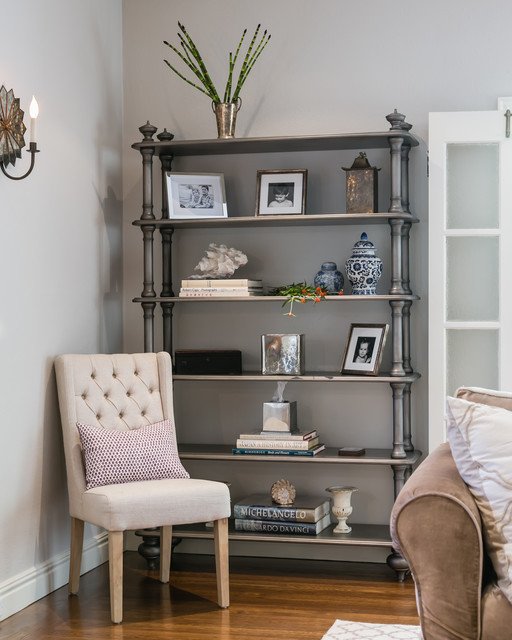 Traditional Living Room Bookcases Fresh Silver Bookcase Traditional Living Room San Francisco by Catherine Nguyen Graphy