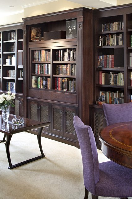 Traditional Living Room Bookcases Luxury Pivoting Tv Turning Into Bookcase Traditional Living Room Other by Lindy Donnelly