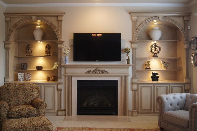 Traditional Living Room Bookcases New Bookcases and Fireplace Mantels Traditional Living Room atlanta by Creative Cabinets and