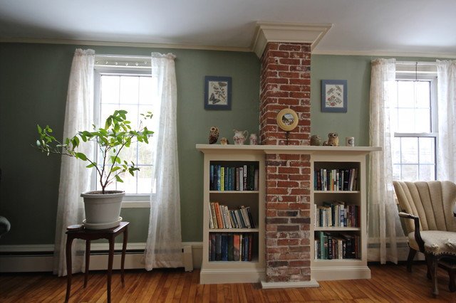 Traditional Living Room Bookcases New Chimney Bookcase Traditional Living Room Portland Maine by Block Brothers Custom Cabinets