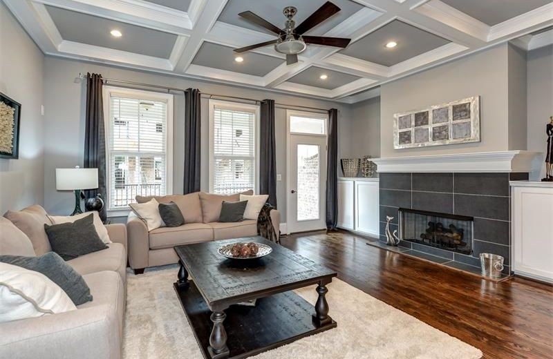 Traditional Living Room Ceiling Luxury Traditional Living Room with Ceiling Fan &amp; Metal Fireplace Zillow Digs