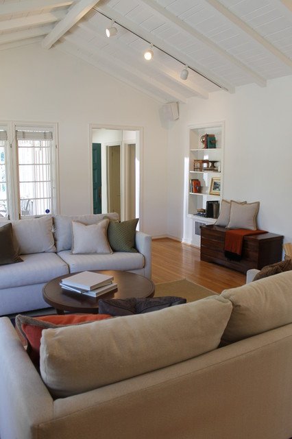 Traditional Living Room Ceiling New Vaulted Ceiling In Great Room with Neutral tones Traditional Living Room Los Angeles by