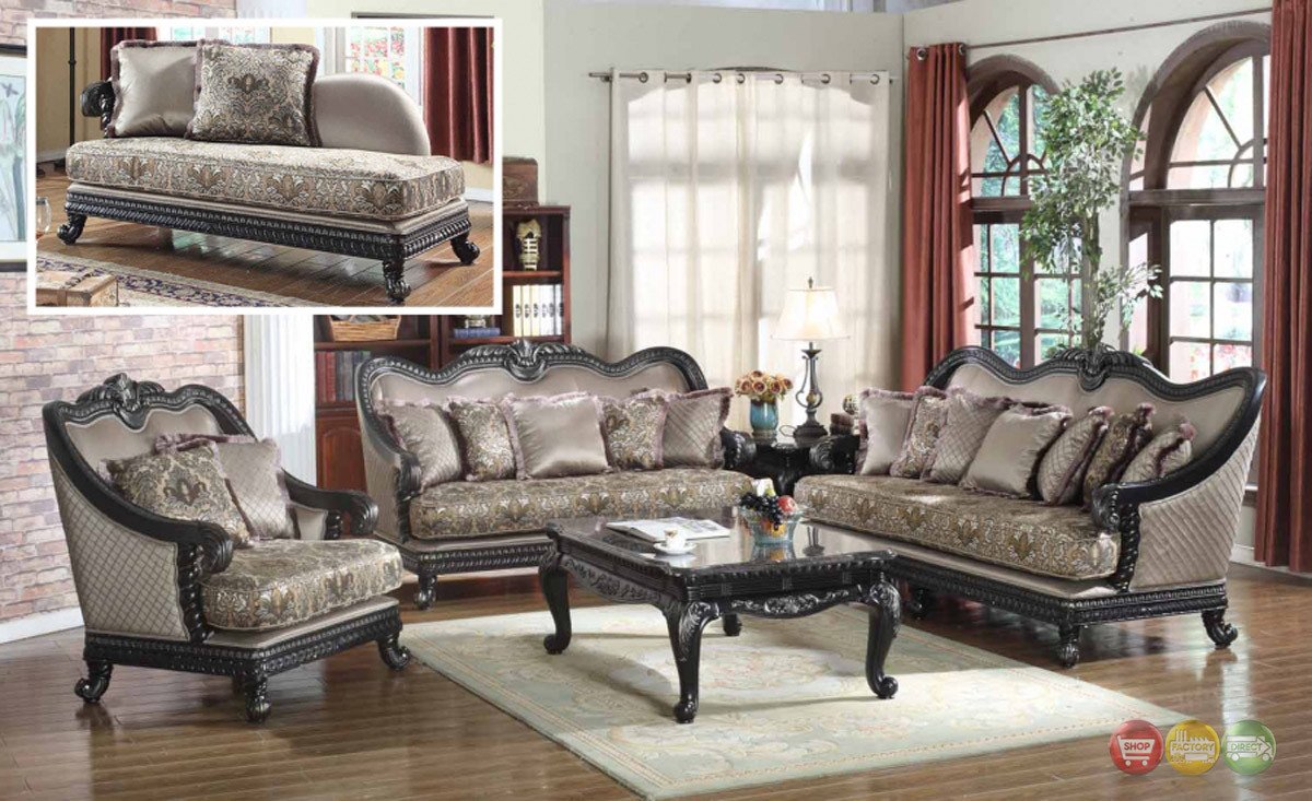 Traditional Living Room Furniture Elegant Traditional formal Living Room Furniture sofa Dark Wood Frame Couch