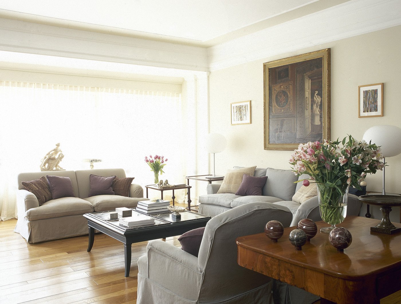 Beige Gray Traditional Family Room Living Room Design Ideas Lonny