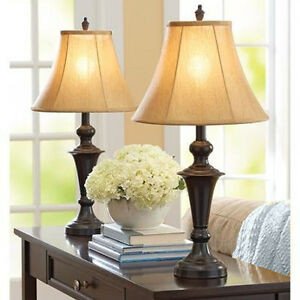 Traditional Living Room Lamps Best Of Traditional Table Lamp Set Of 2 Metal Base Fabric Shade Living Room Home Decor