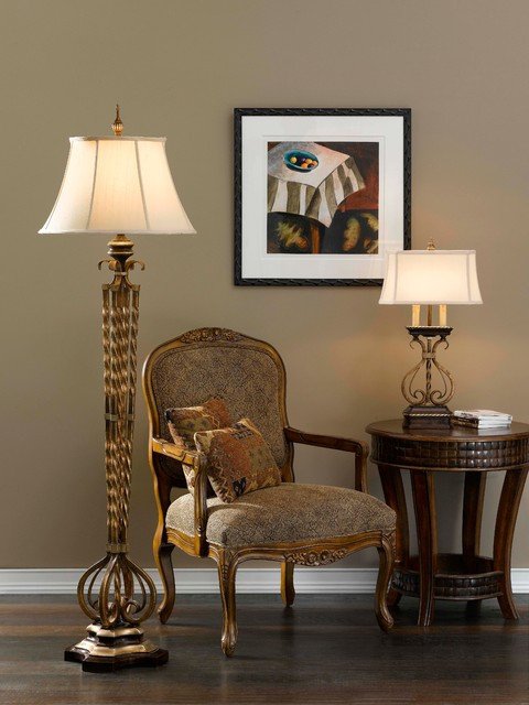 Castalia Floor Lamp and Table Lamp from Murray Feiss Lighting Traditional Living Room by