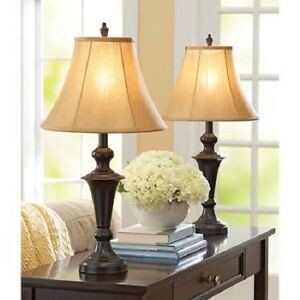 Traditional Living Room Lamps Fresh Traditional Table Lamp Set Of 2 Living Room Decor Metal Base Gold Fabric Shade