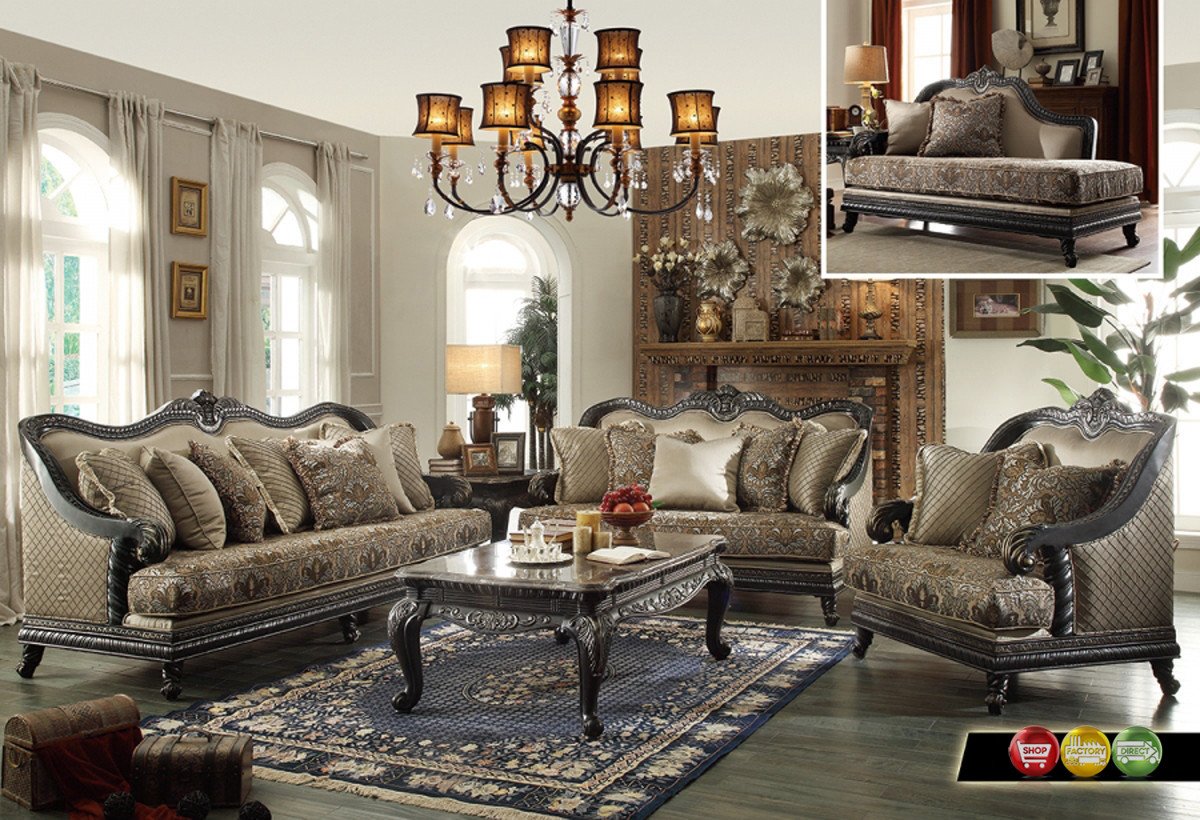 Traditional Living Room Sets Beautiful Traditional European Design formal Living Room Luxury sofa Set Dark Wood Frames