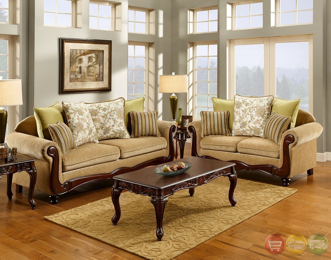 Traditional Living Room Sets Fresh Banstead Traditional Wheat Living Room Set with Pillows Sm7690