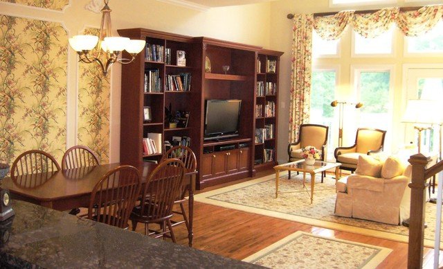 Traditional Living Room Tv Inspirational Traditional townhome with Custom Tv Wall Cabinet Traditional Living Room Dc Metro by