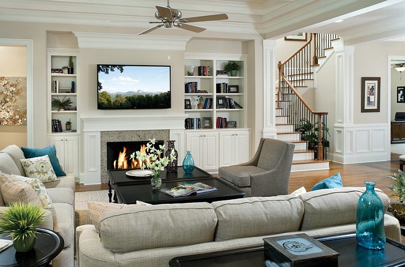 Traditional Living Room Tv Luxury Tv Fireplace Design Ideas