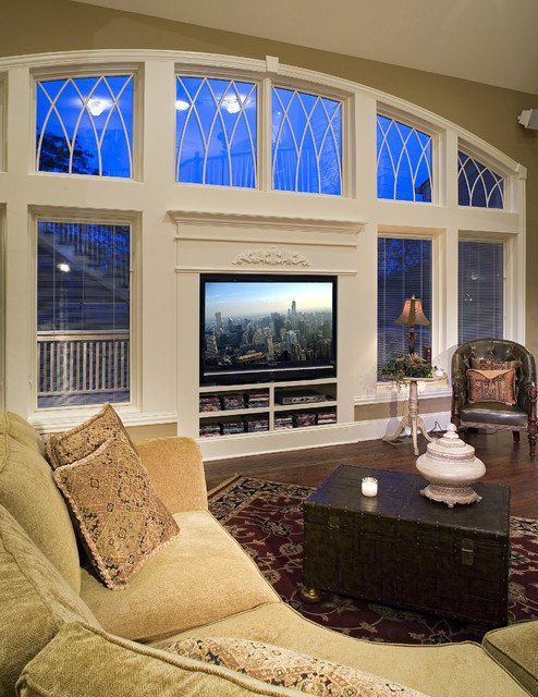 Traditional Living Room Tv New Tv Wall Glass Traditional Living Room Other by the Cabinetry Boutique