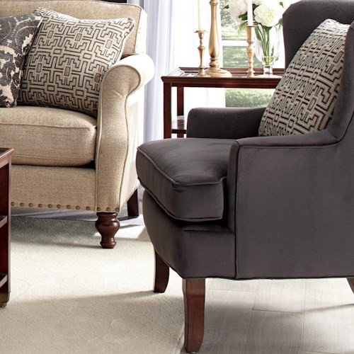 Traditional Living Room Upholstered Chairs Fresh Craftmaster Accent Chairs Traditional Upholstered Wing Chair with Track Arms and Exposed Wood