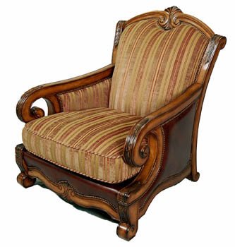 Traditional Living Room Upholstered Chairs Inspirational Traditional Italian Fabric and Leather Upholstered Living Room Accent Club Chair