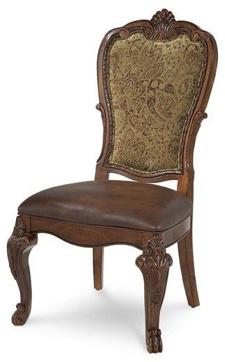 A R T Furniture Old World Upholstered Back Side Chair Traditional Living Room Chairs by