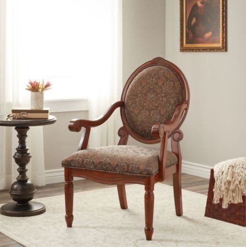 Traditional Living Room Upholstered Chairs Unique Accent Arm Chair Living Room Upholstered Floral Print Traditional Cameo Back Chairs