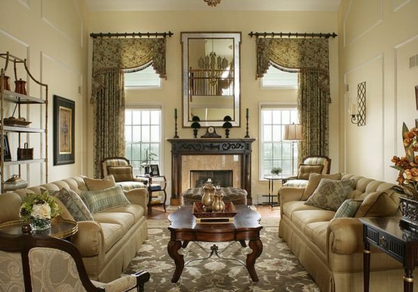 Traditional Living Room Windows Lovely Traditional Living Room Tall Window Treatment