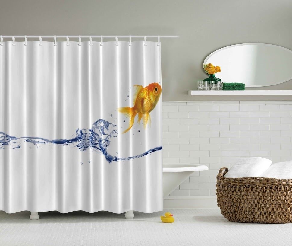 Under the Sea Bathroom Decor Beautiful Under the Sea Goldfish Digital Print Shower Curtain Nautical Ocean Bath Decor