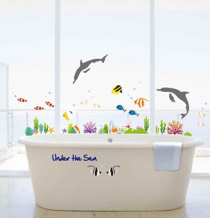 Under the Sea Bathroom Decor Best Of Under the Sea Bathroom Decor Dolphin&amp;fish Wall Stickers Kids Bedroom Vinyl Paper