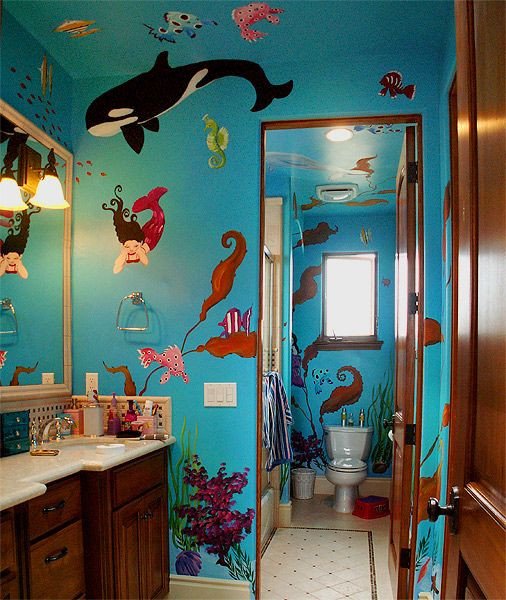 Under the Sea Bathroom Decor New Interior and Exterior Murals Mural Album by Dawn Whitney Hall