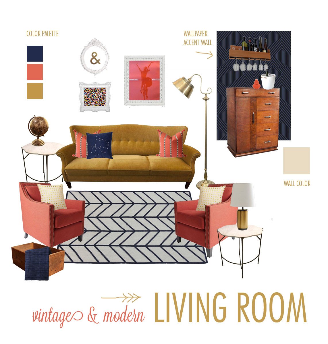 Vintage Contemporary Living Room Elegant Style Board Challenge Vintage and Modern Living Room