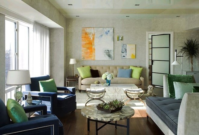 Vintage Modern Living Room Decorating Ideas New 25 Blue and Green Interiors Design An Interesting and Fresh Colors Bination